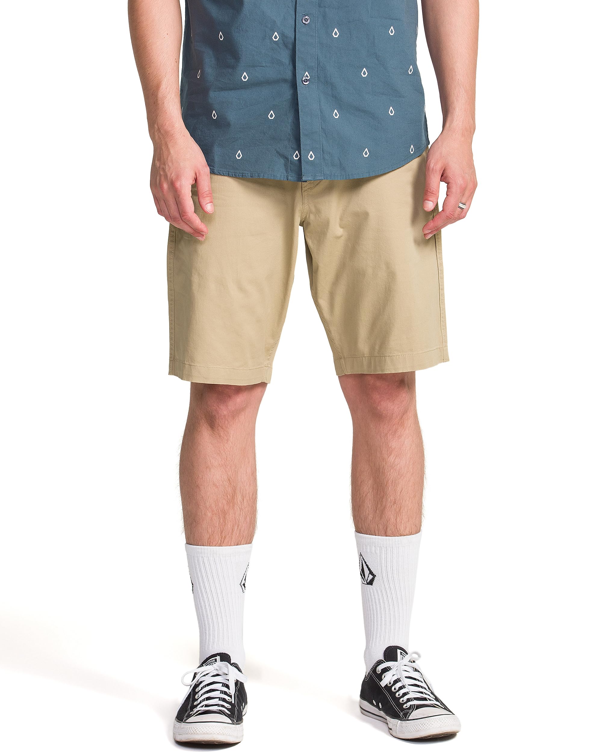 Volcom Men’s Road Trip Stretch Twill 20″ Chino Short, Khaki, 30