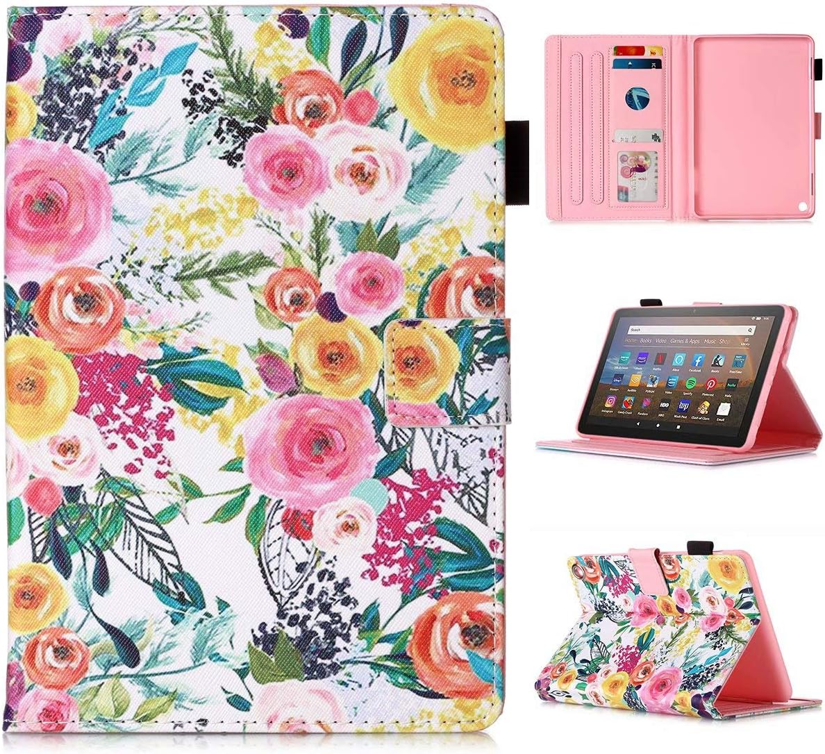 MOKASE Case for Amazon Kindle Fire HD 8/8 Plus Tablet (Fit 2024 2020 2022 12th/10th Generation), Slim PU Leather Cover