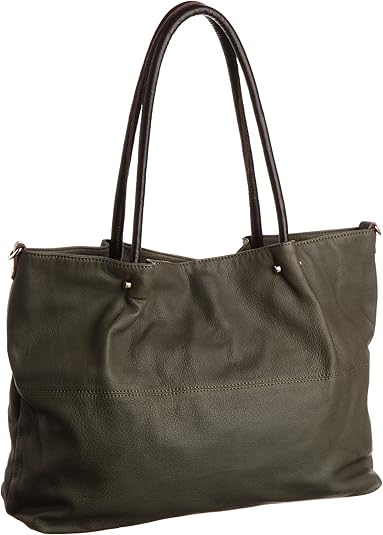 Amazon ナノ ユニバース Nano Universe プレーンレザートートバッグ 45 カーキ F シューズ バッグ