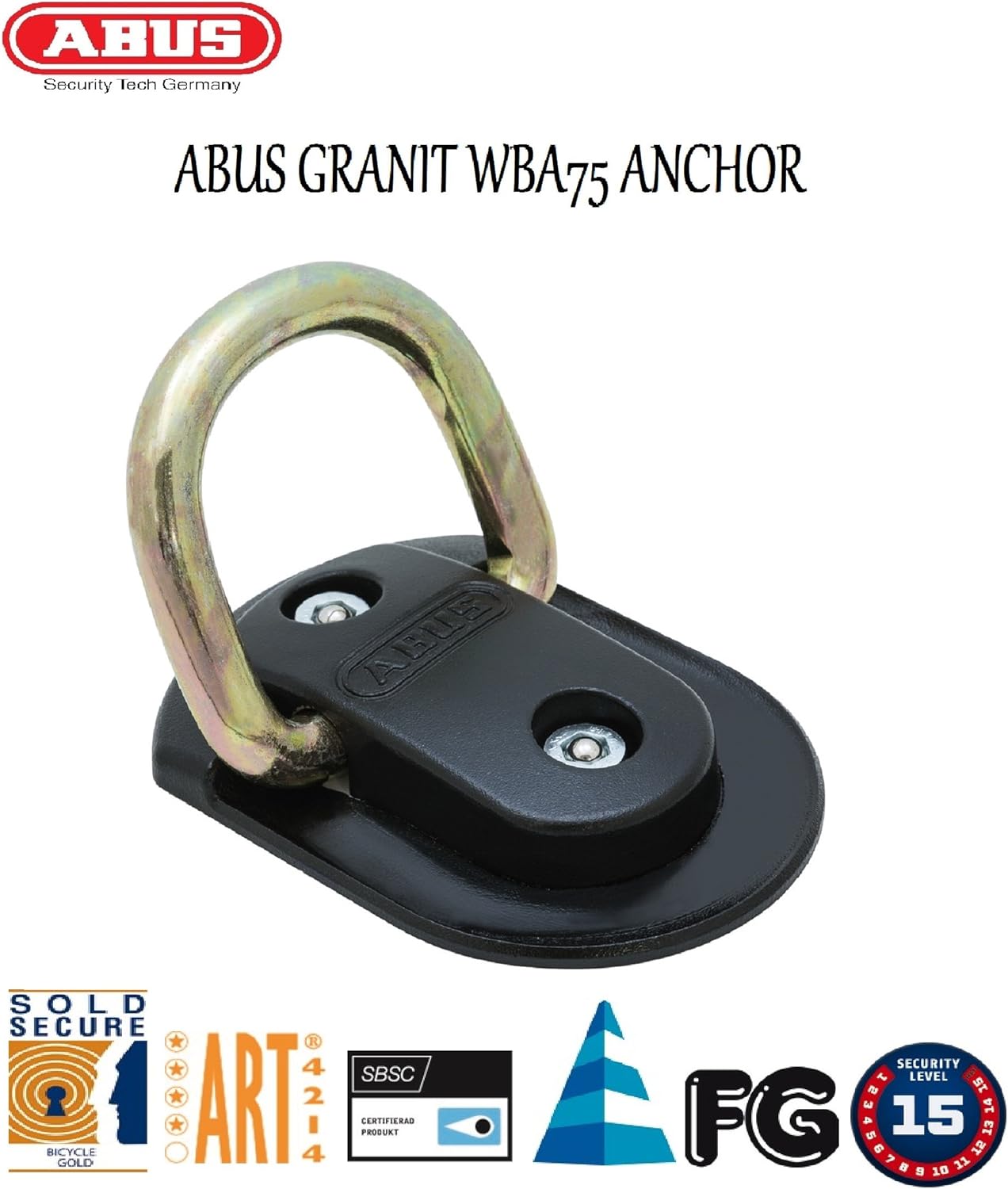 MOTORBIKE ABUS GRANIT WBA 75 GROUND ANCHOR Motorcycle Sold Secure 14mm