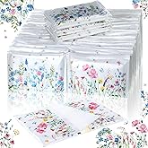 Fourluoo 50 Pack Spring Floral Pocket Tissues Individual Packs Wildflower Wallet Facial Tissue Travel Bulk 3 Ply Flower Pocket Packets for Spring Summer Wedding Party Supplies