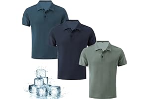 Binozinco Breathable Shirts for Men Golf Polo Shirt,Textured Breathable Short Sleeve,Ultra Comfortable Silky Refreshing Wear