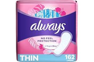 Always Thin No Feel Protection Daily Liners, Regular Absorbency, Designed with a Breathable Layer to Help Keep You Dry, Unsce