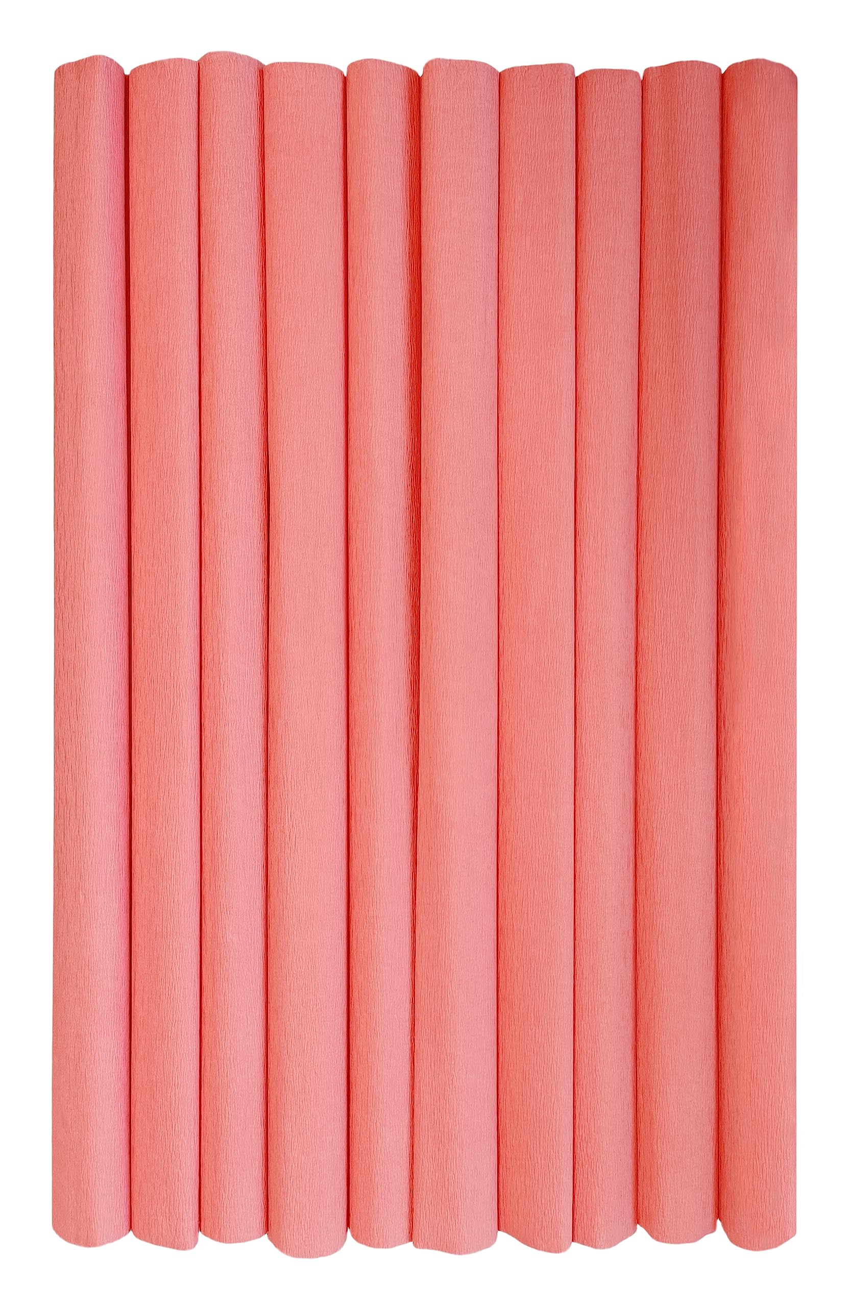 Interdruk - Crepe Paper Rolls for Kids, DIY and Decorations - Pack of 10 Reels (50cm x 200cm, 28g/m2) - 10 Salmon