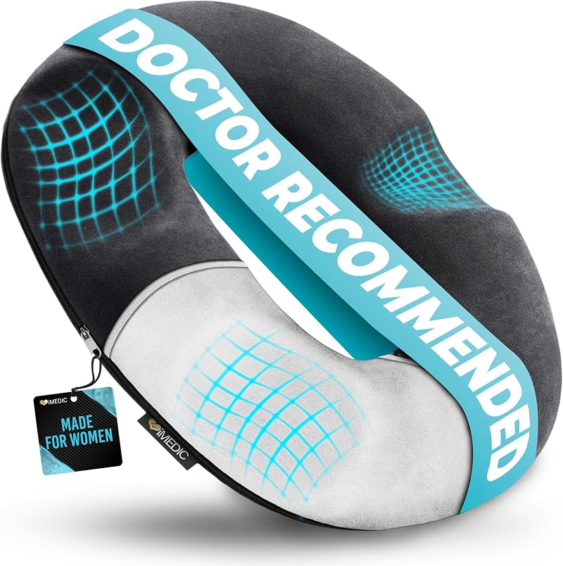 iMedic Memory Foam Donut Cushion – Ergonomic Seat Cushion for Tailbone Pain
