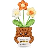 WenmthG Mini Positive Crochet Multicolor-Flowers Doll - Funny Handmade Knitting Doll Birthday Emotional Inspirational Cheer Support Ideas Gifts for Women Girls Coworker Teacher Appreciation Gifts