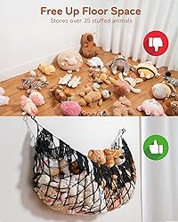 Stuffed Animal Storage Hammock with Lights- Boho