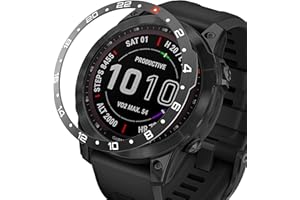BAIHUIAM Bezel Ring Compatible with Garmin Fenix 7 Series, Stainless Steel Bezel Ring Adhesive Cover Anti Scratch & Collision Protector, Black