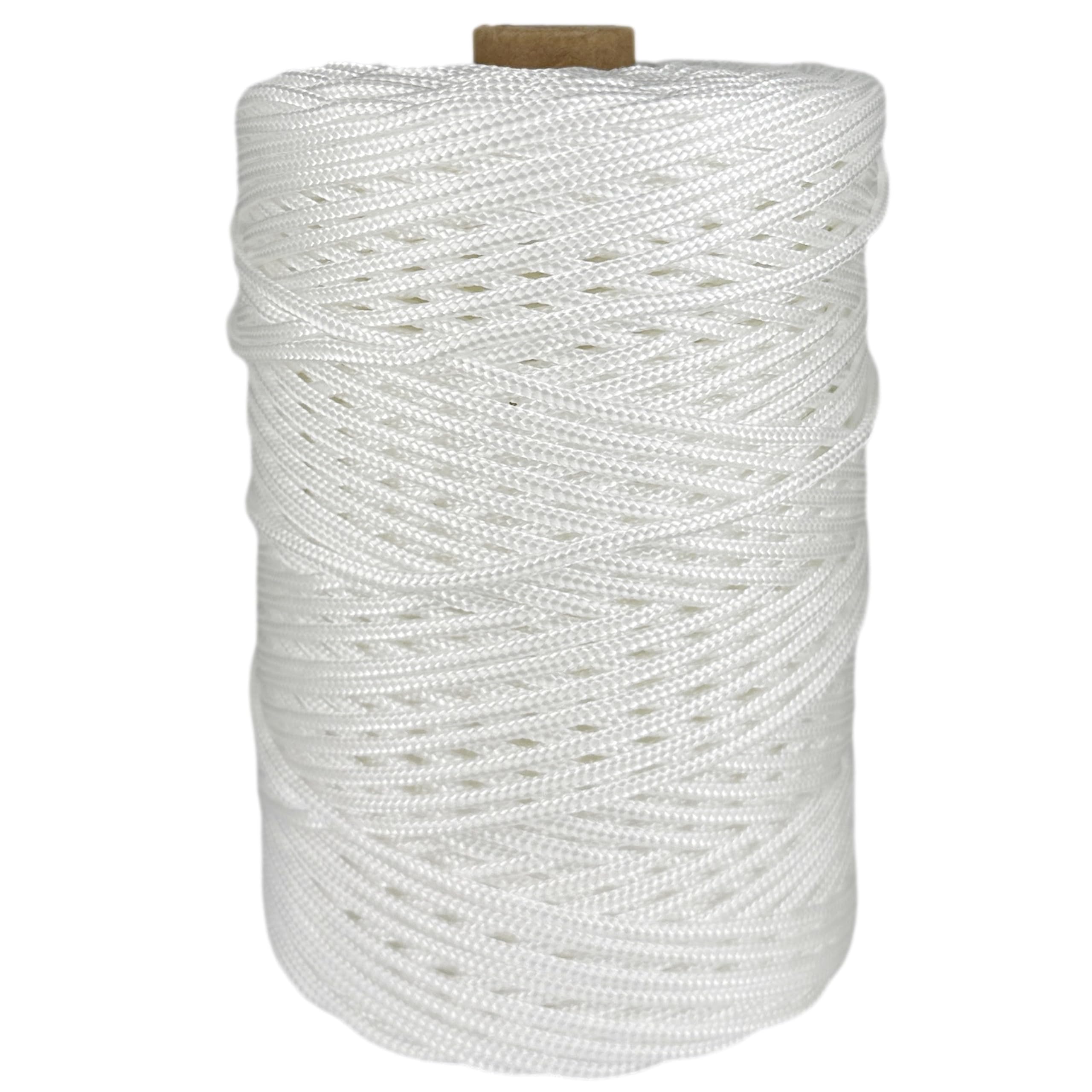 Polypropylene Rope Cord. Braided High-Tenacity Nylon Cord for Decoration, Outdoor and DIY. 3MM * 200M, Made in Spain. White