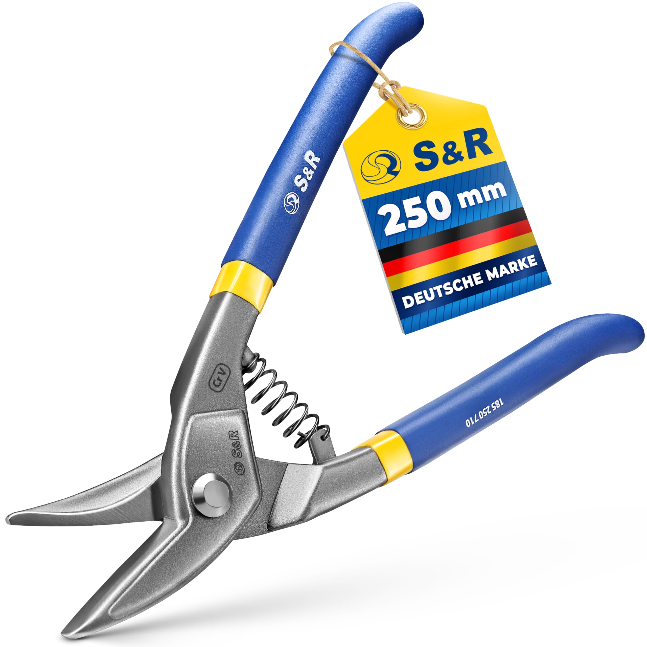 S&R Professional Tin Snips - Precision Cutting for Straight and Curved Elements