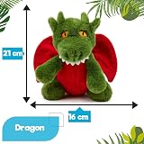 Zappi Co Ultra Soft Green Dragon Plush Toy 21cm Recycled Fill view 5