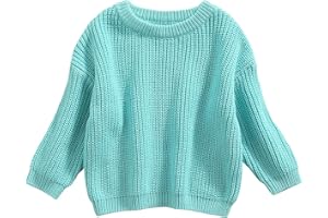 Qmlyev Newborn Toddler Baby Girl Boy Knit Sweater Round Neck Sweatshirt Long Sleeve Tops Pullover Fall Winter Clothes