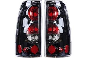 Boine Tail Light Compatible With 1999-2006 Chevy Silverado 1500 2500 3500 GMC Sierra 1500 2500 Driver and Passenger Side Rear Light Brake Lamps (OE Black Clear Lens)