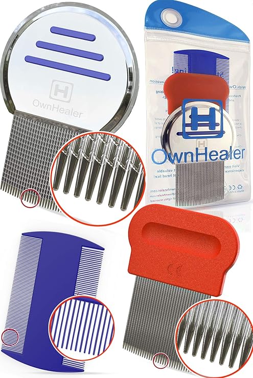 Ownhealer Head Lice Comb Set For Fast And Safe Lice Eggs And Nits