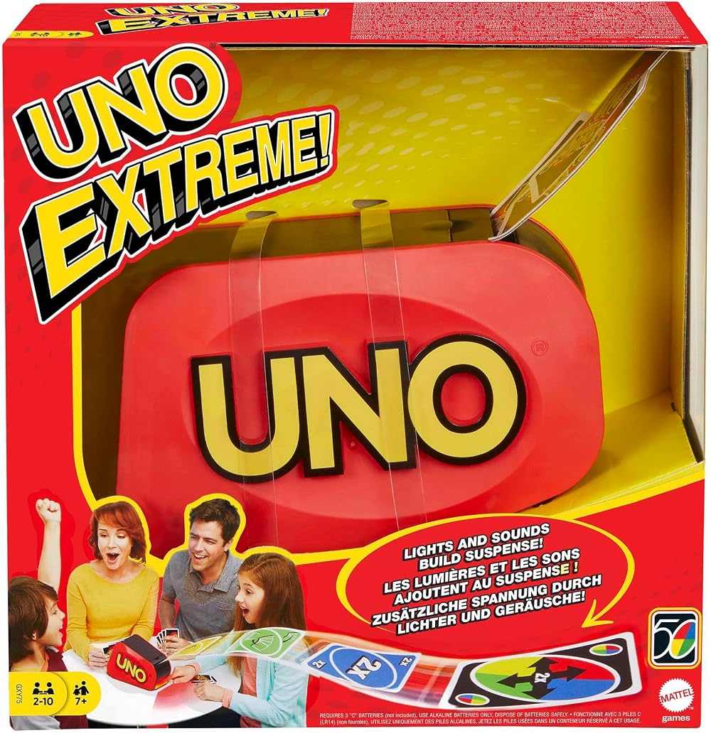 Mattel Games UNO Extreme Card Game with Launcher Ages 7+ 2-10 Players