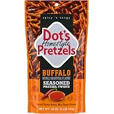 Dot's Pretzels Buffalo Seasoned Pretzel Twists Snack Bag, 16 oz | Buffalo Pretzel Twists, Bold Spicy Seasoning, Resealable Bag, Snacks for Lunches, Parties and Game Day, 16 oz