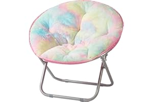 Heritage Kids Sorbet Dreams Rainbow Fur Kids Saucer™ Chair, 23", Multi