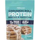 PEScience Protein Pancake Mix &amp; Waffle Mix, Cinnamon Roll, 12 Servings | Just Add Water, Whey and Casein Blend, Amazing Taste and Fluffy Texture, For Protein Waffles and Pancakes