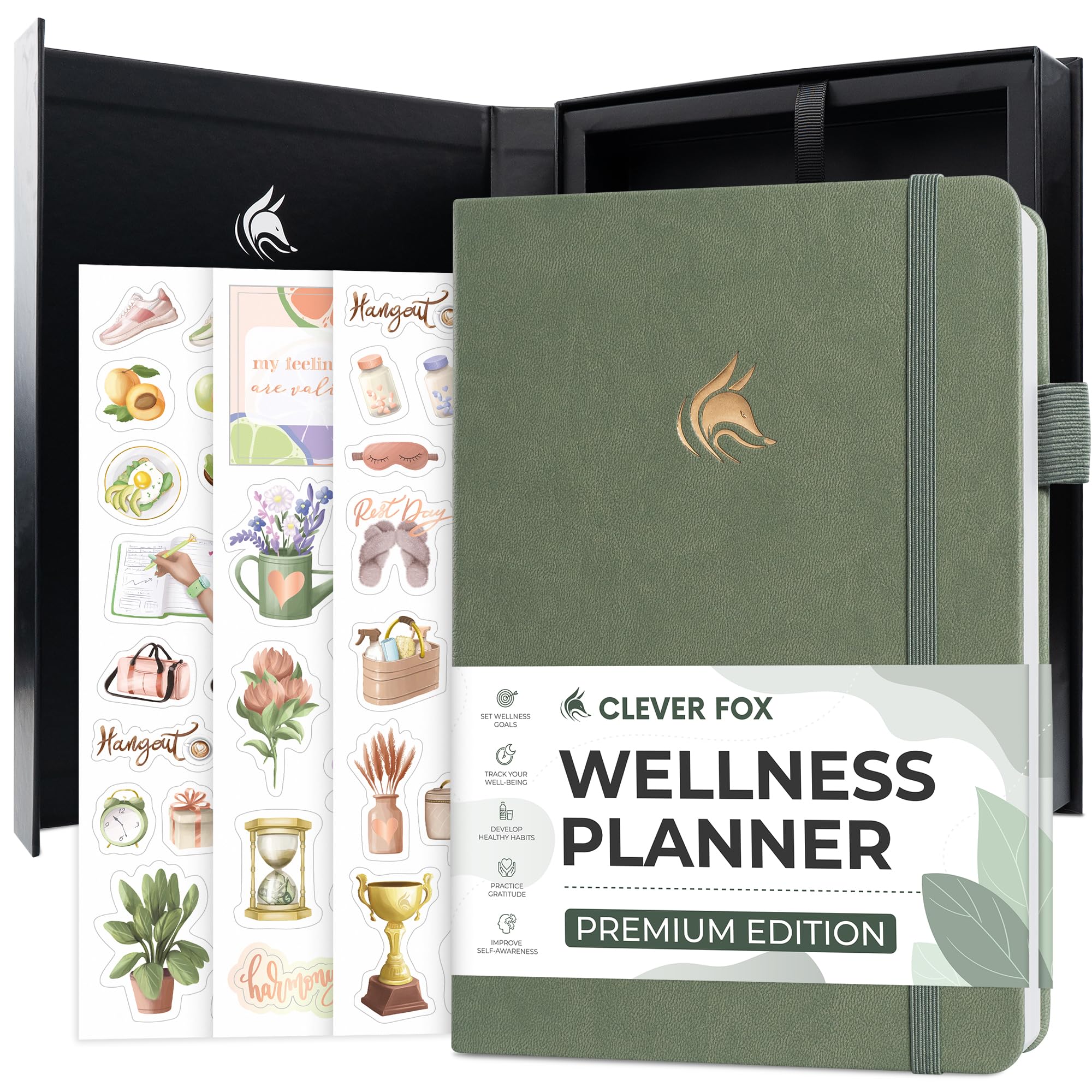 Clever Fox Wellness Planner Premium – Daily Lifestyle Journal to Support Health, Nutrition & Exercise – Healthy Living Journal with Meal, Exercise & Habit Trackers – Lasts 3 Months (Cypress)