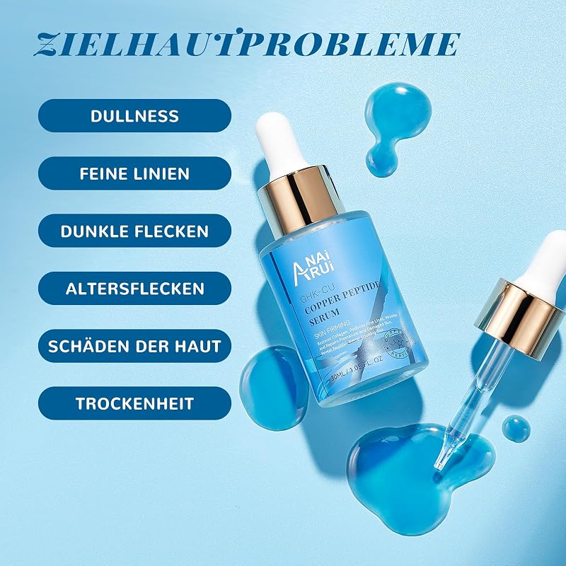 GHK-Cu 1% Copper Peptide Serum mit Hyaluronsäure, 30 ml