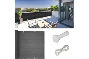WUHNGD 3x16Feet Balcony Privacy Screen Cover,Shade Fabric Sun Shade Cloth, Balcony Shield for Porch Deck Outdoor Backyard Pat