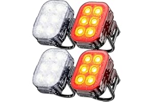 Bike Light Set, 6 LED Bike Light Front and Back Rear, IP65 Waterproof Mountain Road Cycling Safety,Rechargeable Headlight and