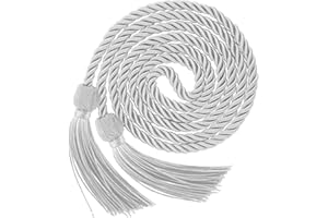 LEISLAM Graduation Cords, Graduation Honor Cords, Grey Honor Cords, 2024 Graduation Tassel Honor Cords, 67" Long Braided Cords for 2024 Graduation Decorations Bachelor Gown for Student Master Doctoral