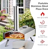 COSTWAY Multi-Fuel Portable Pizza Maker w/ Pizza Stone Stainless Steel Tabletop view 2