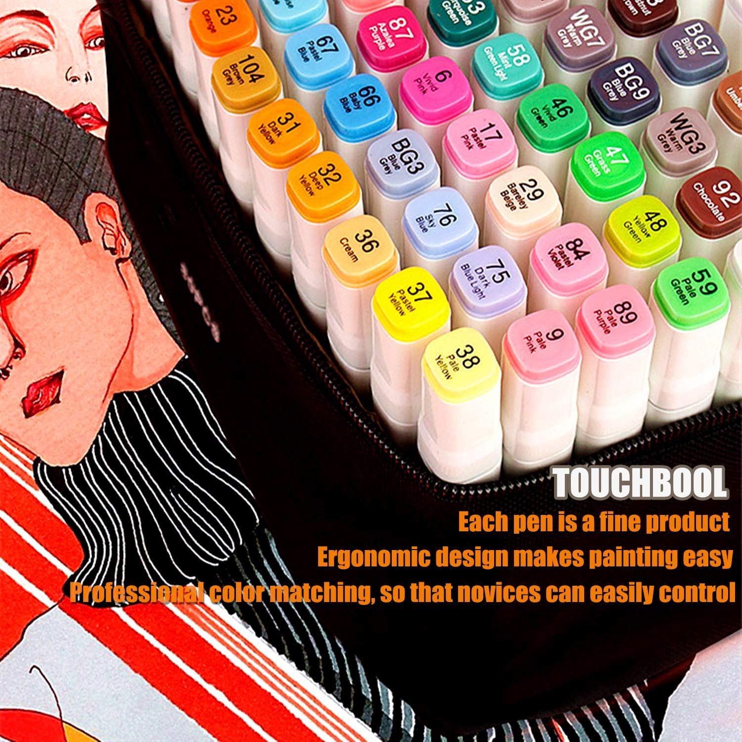 80 Colors Alcohol Markers Pen Set, Fany Artist Drawing Art Markers for Kids Adult Coloring Book Artist Dual Tip Markers Twin Permanent Markers Drawing Illustration (White Shell)