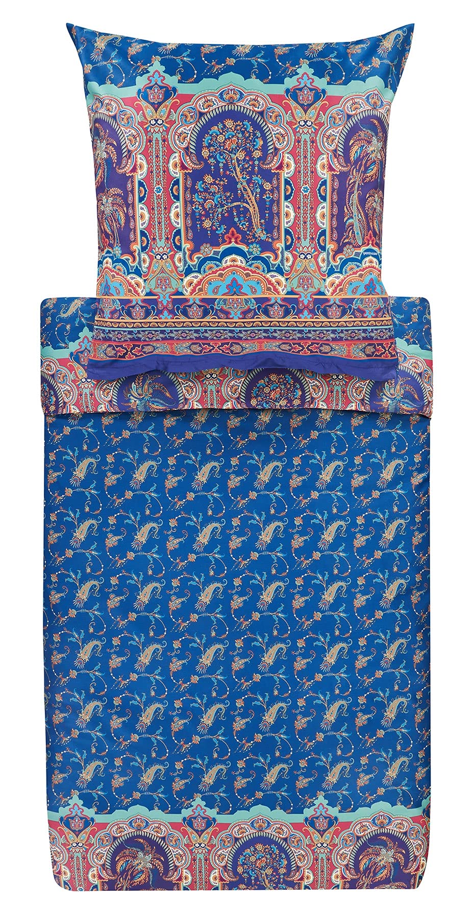 Bassetti Bed Linen Set, Cotton, Blue, 155 cm