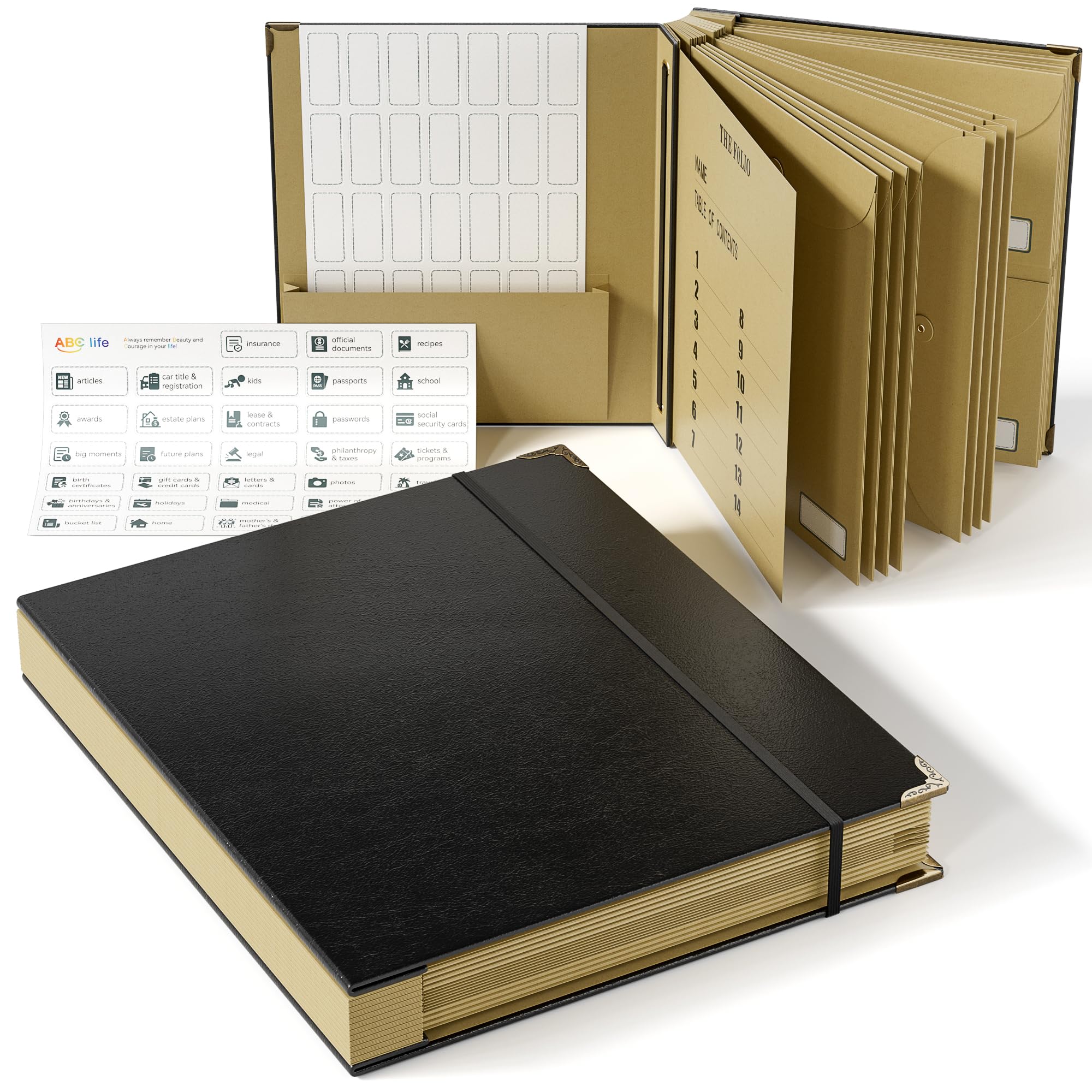 ABC life Folio Important Document Organizer, Customized Expanding File ...