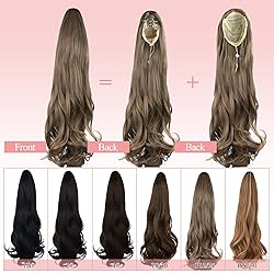 YIBANG Ponytail Extensions 20 Inch Long Curly Wavy