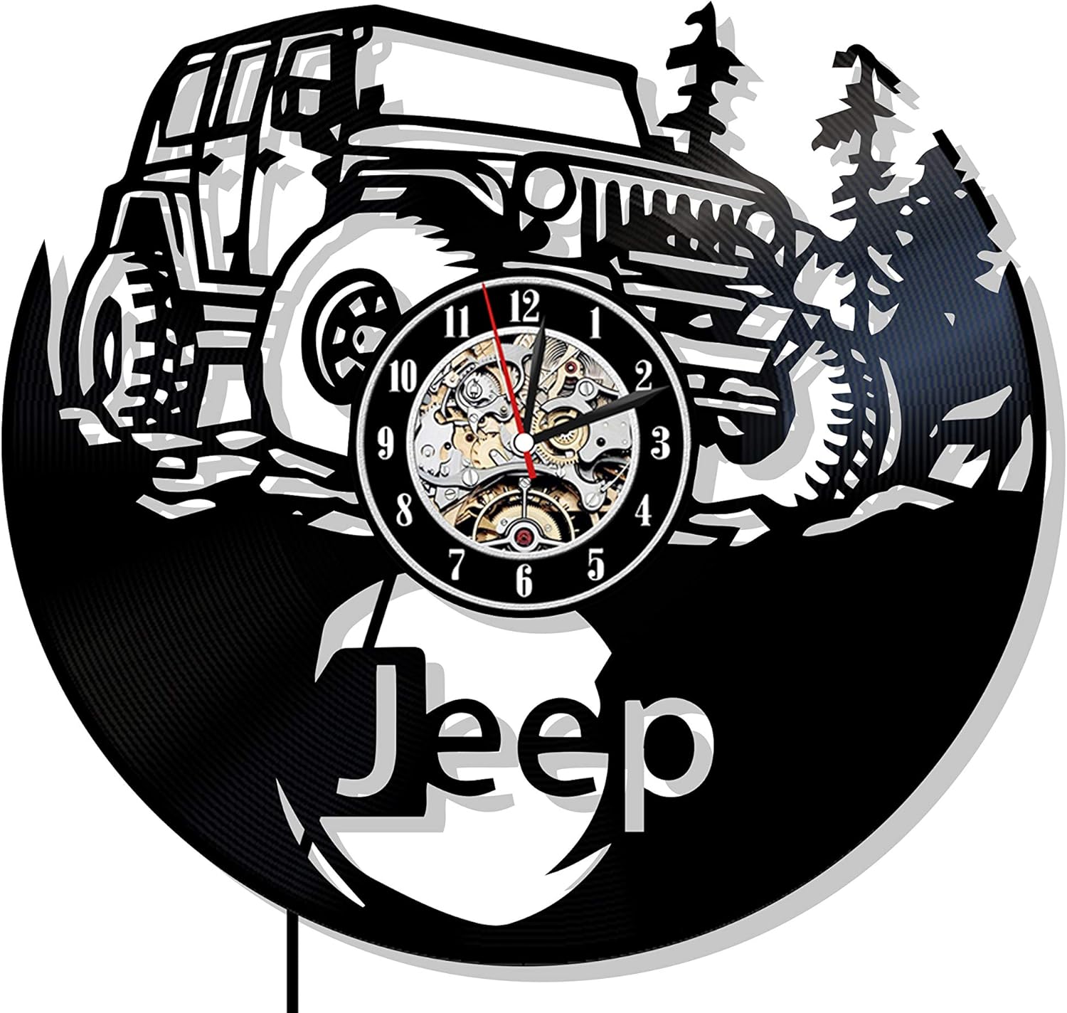 Levescale Jeep Vinyl Wall Clock Exclusive Car Design