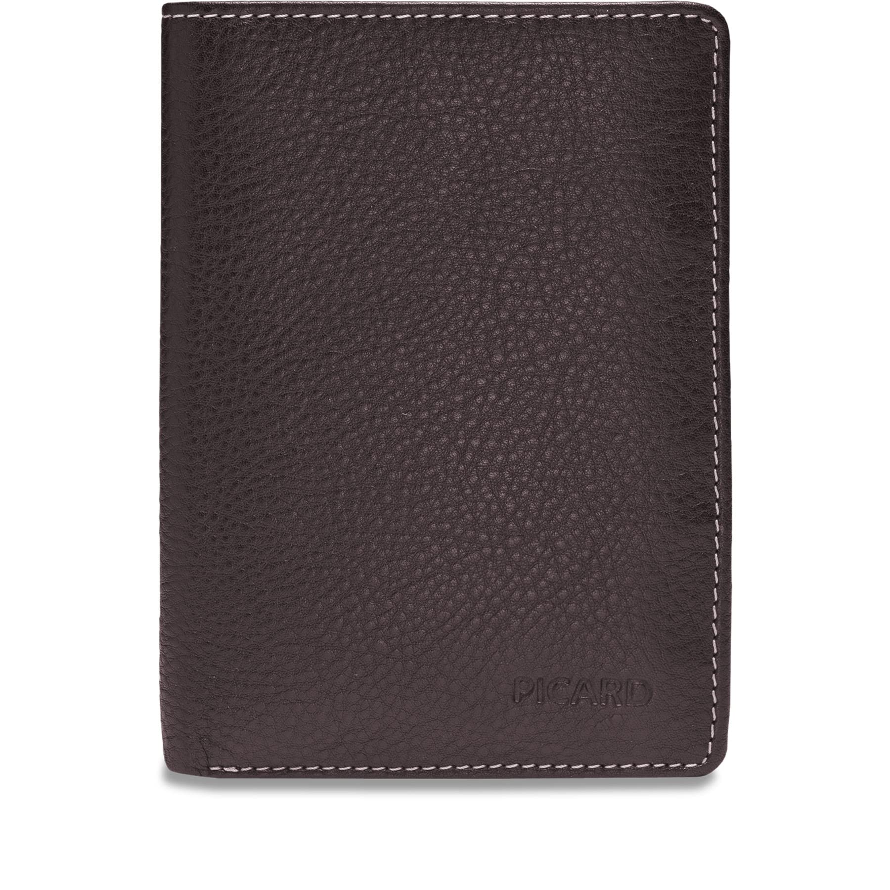 Picard Diego Men's Cowhide Leather Wallet One Size Open Everyday Purse, Coffee, Standard Size, Casual