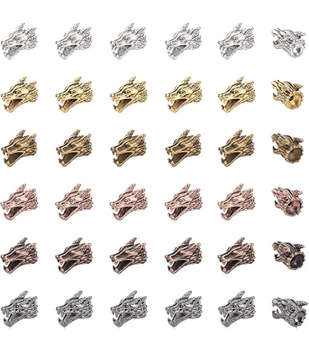 AD BEADS 75-teiliges Schmuck-Set – Drachenkopf-Perlen + Heishi-Abstandshalter In 5 Farben, Nickelfrei
