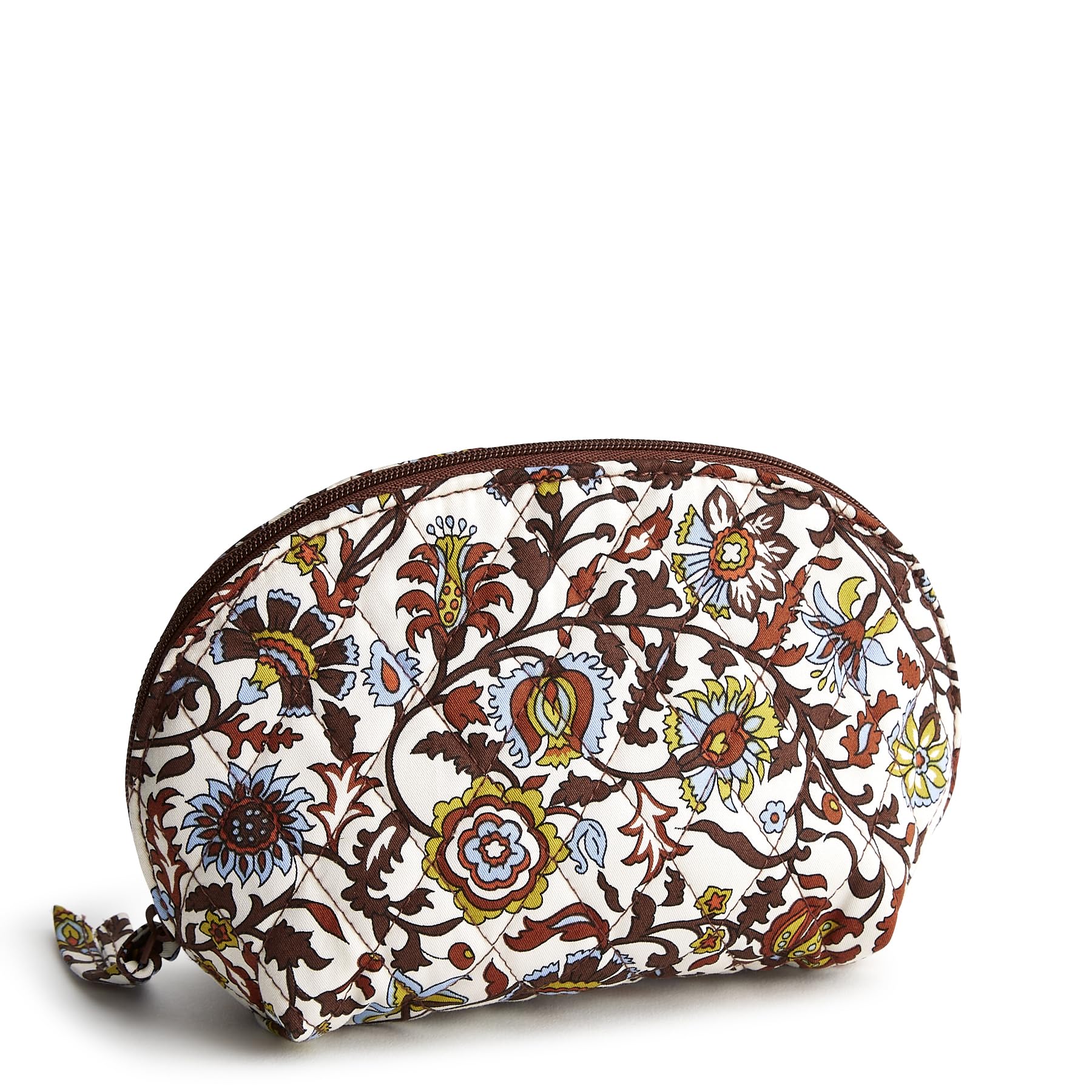 Vera Bradley Women’s Premium Cotton Mini Dome Cosmetic, Marrakesh Vines Cream, One Size