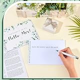 Tenare Goodbye Miss Hello Mrs Hen Party Guest Book with Pen Greenery view 4