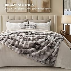 EverGrace Ultra Soft Luxury Fluffy Faux Rabbit Fur