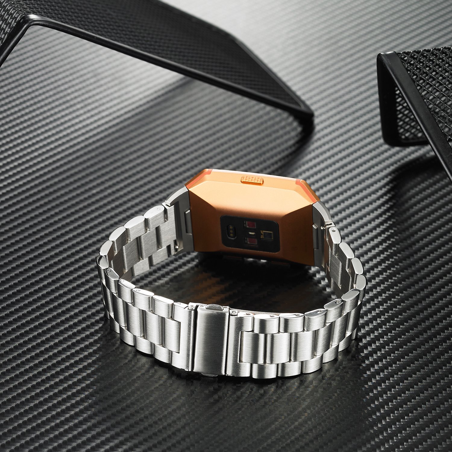 Fitbit banda iónico, shangpule Metal de acero inoxidable ...