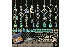 WORGREE Sun Catcher Kits for Adults, 228pcs DIY Suncatcher Making Supplies Arts and Crafts for Girls Women Hanging Ornaments for Indoor Windows Prism with Crystal Balls Gift for Birthday Mother's Day