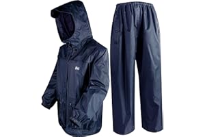 FWG Waterproof Workwear Rain Suit Set Nylon Jacket with Pants Durable for Gardening, Cleaning & Outdoor