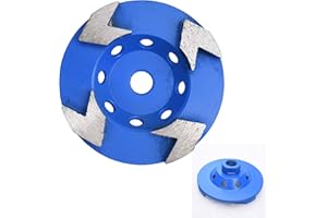 ACTINTOOL 4 in. x 5/8-11 in. Threaded Arbor 4 Pcs Arrow Segments Diamond Grinding Cup Wheel for Concrete and Coating Removing (5/8"-11 Threaded)