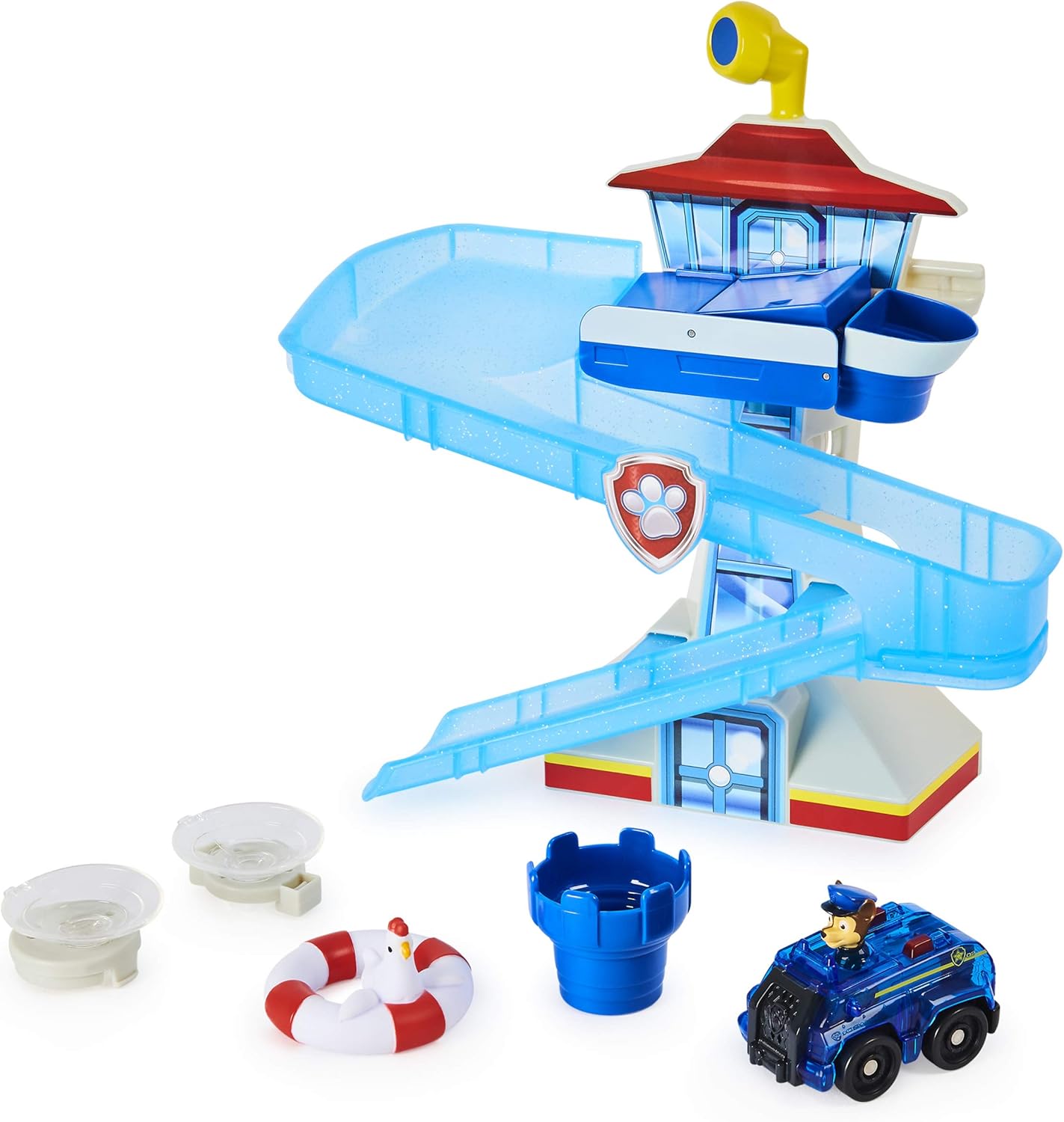 PAW PATROL Adventure Bay Bath Playset with Light-up Chase Vehicle, Bath Toy for Kids Aged 3 and up, Multicolor, Small - Image 5