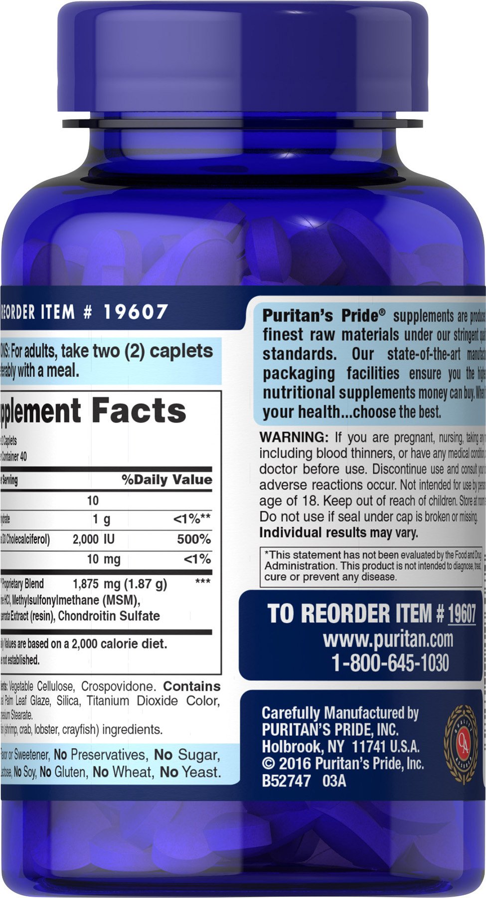 Glucosamine Chondroitin Triple Strength With Vitamin D3 80 Caplet