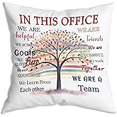 In This Office We Are A Team Inspirational Throw Pillow Covers Cushion Cover decor for Sofa 18x18 inch Inspirational Home Bedroom Office Quotes Positive Modern Decor Pillowcase，Inspirational Gifts