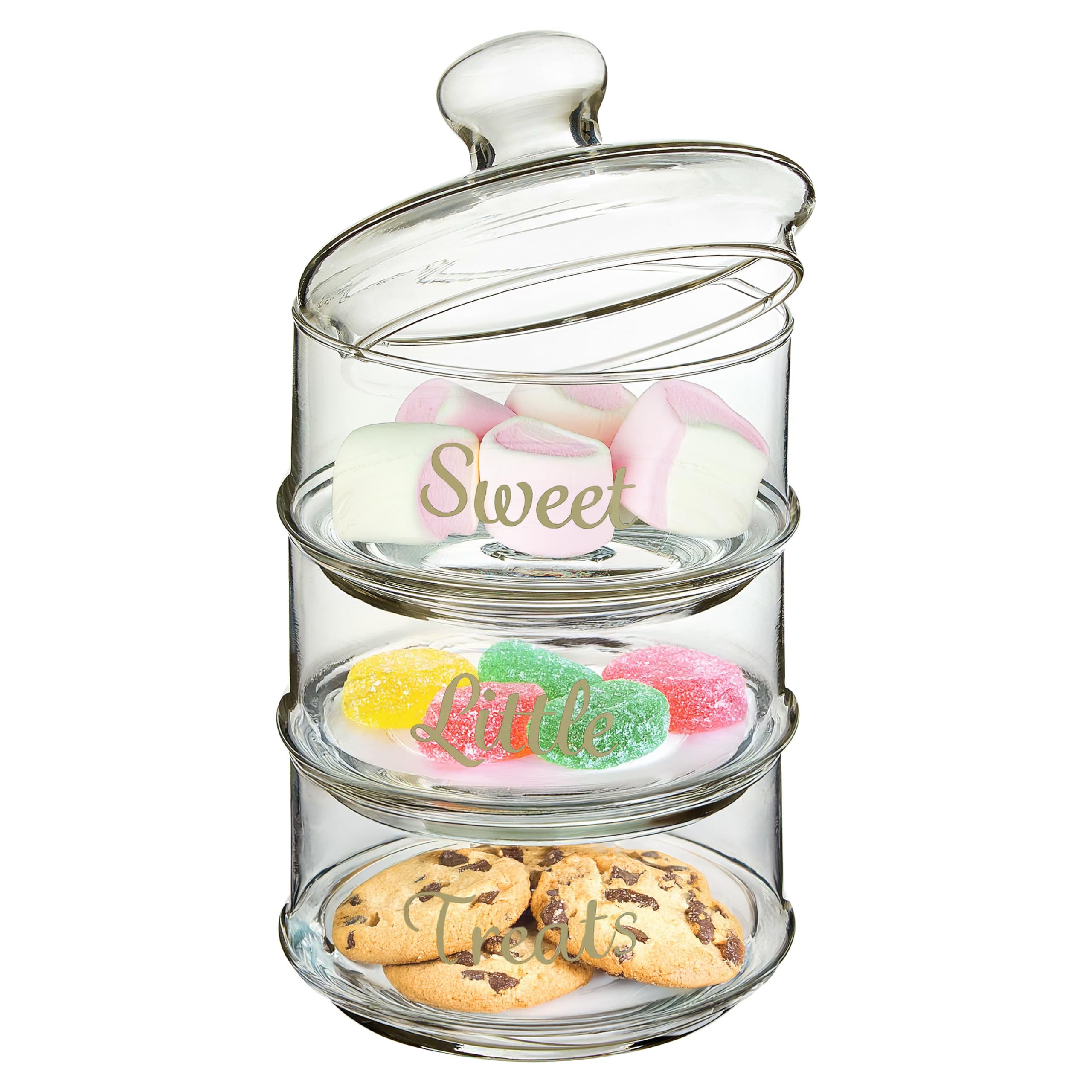 Premier Housewares Stackable Storage Jars, Clear, 3-Piece 1209811