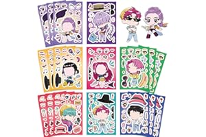 24 Sheets Make a Face Demon Movie Hunters Stickers for Girls Boys, Make Your Own Stickers for Kids Toddlers, Preschool Childr