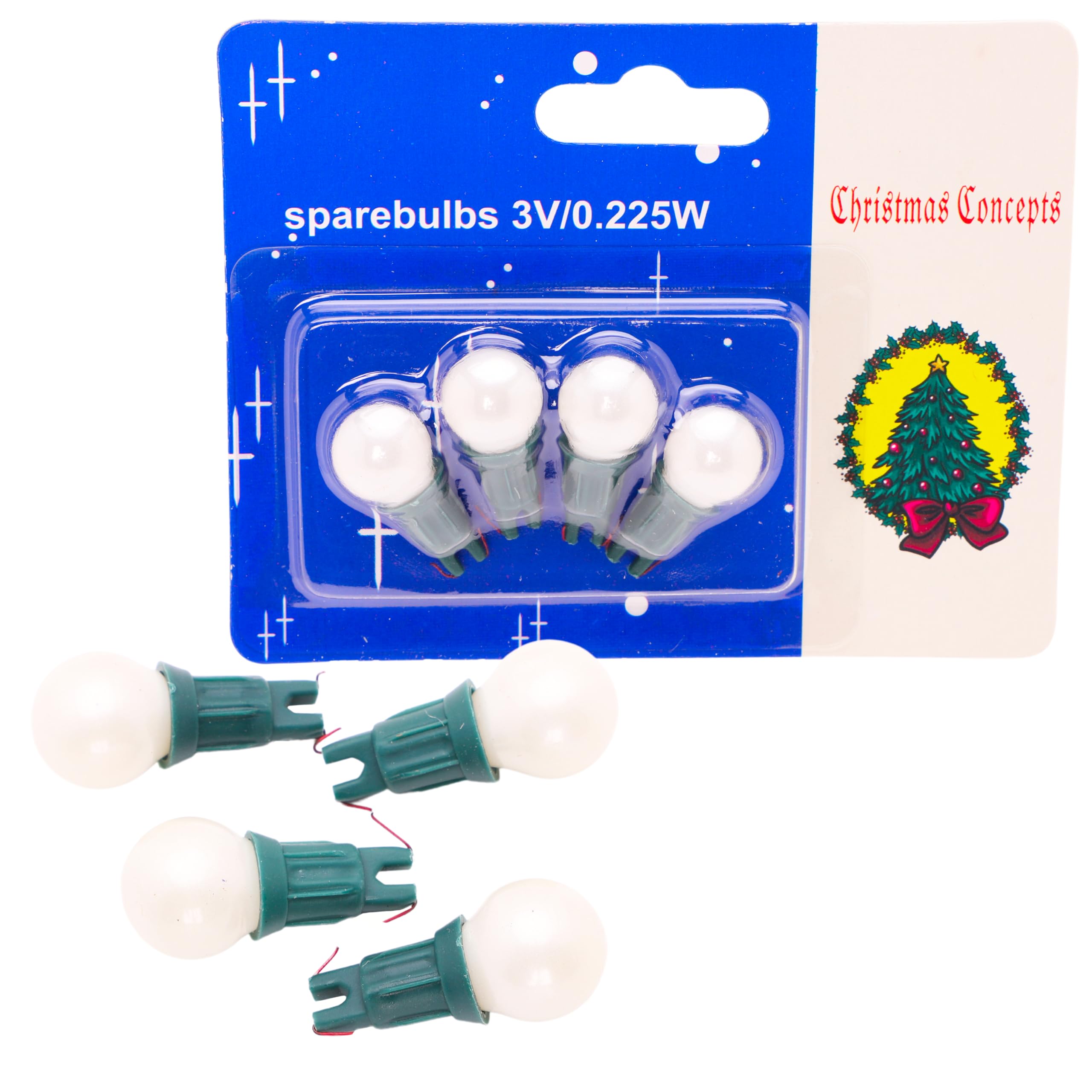 4 Pearl White Push In Spare Bulbs Berry Light Set 3v 0.225w 0.075a (S78))