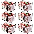 BlissTotes Moving Bags, 6-Pack Storage Bags, Moving Bags Heavy Duty Extra Large, Moving Totes, Clear moving Bags, Reinforced Handles & Tag Pocket, Christmas Totes (76L)