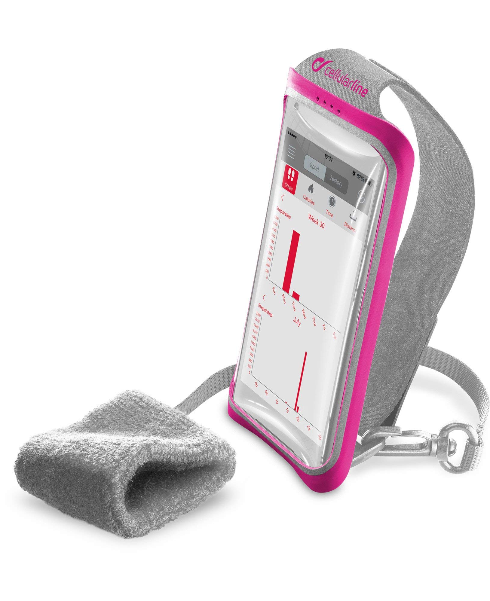Cellularline 5.2-Inch Sport Handband - Pink